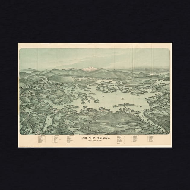 Vintage Pictorial Map of Lake Winnipesaukee (1903) by Bravuramedia